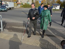 Представители Ивановской региональной организации ВОС проверили доступность дорожной инфраструктуры г. Иваново для незрячих пешеходов