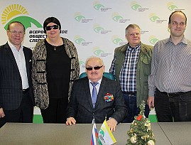 Президент ВОС А. Я. Неумывакин поздравил коллектив «Радио ВОС»