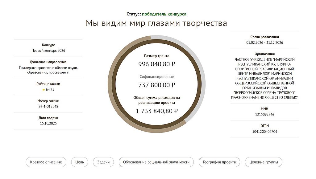 проект Марийского КСРЦ ВОС