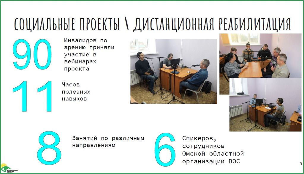Фото одной из страниц отчётной презентации Омской РО ВОС