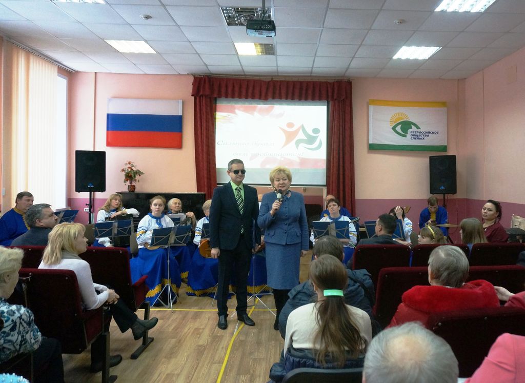 Гости мероприятия выступают с приветственной речью в адрес актива Курской РО ВОС