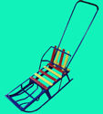 Санки детские металлические СД1 с толкателем
