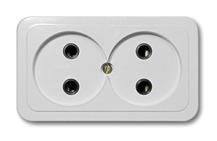 Электророзетка открытой установки двухместная