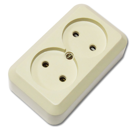 Электророзетка открытой установки двухместная