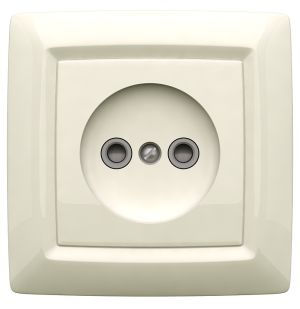 Розетка одноместная скрытой установки,с защитными шторками,  серия REONE, цвет белый