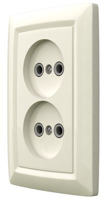Розетка двухместная скрытой установки, серия REONE, цвет белый