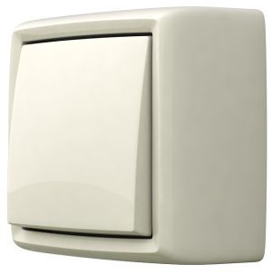 Выключатель открытой установки одноклавишный серия REONE, цвет белый