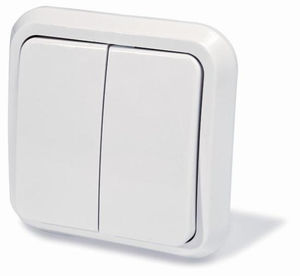 Выключатель скрытой установки двухклавишный, серия Москвичка,цвет белый