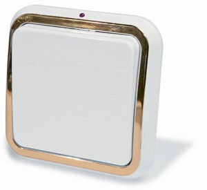 Выключатель скрытой установки одноклавишный,с подсветкой, серия Москвичка,цвет белый с рамкой под золото