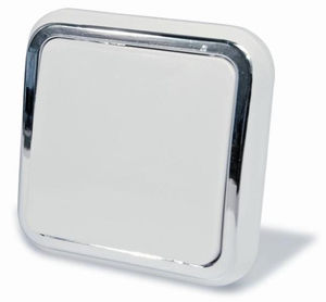 Выключатель скрытой установки одноклавишный, серия Москвичка, цвет белый с рамкой под серебро