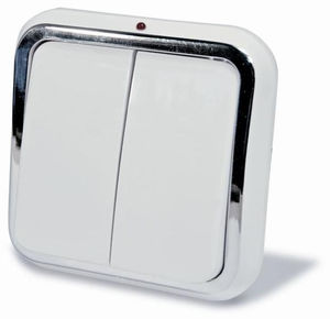 Выключатель скрытой установки двухклавишный, с подсветкой, серия Москвичка,цвет белый с рамкой под серебро