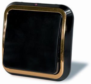 Выключатель скрытой установки одноклавишный,с подсветкой, серия Москвичка,цвет черный с рамкой под золото