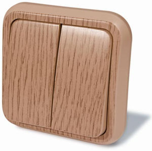 Выключатель скрытой установки двухклавишный, серия Россиянка, цвет под светлое дерево