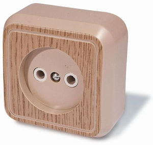 Розетка открытой установки одноместная, серия Россиянка, цвет под светлое дерево