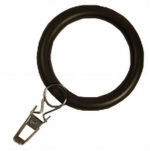 Кольцо пластмассовое d - 38мм.  для занавесей цвет коричневый и белый с металлическим зажимом