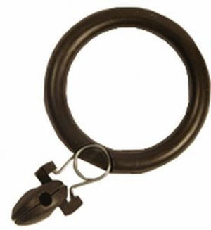 Кольцо пластмассовое d - 38мм.  для занавесей цвет коричневый и белый с пластмассовым зажимом