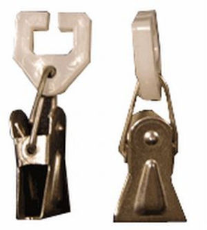 Зажим металлический для занавесей с  полиэтиленовой подвеской