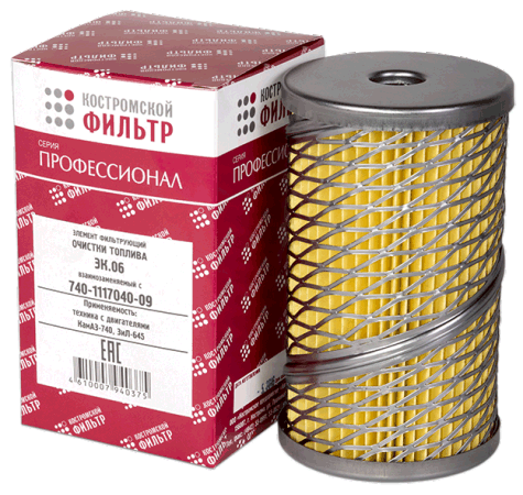Элемент фильтрующий  очистки топлива ЭК.06 взаимозаменяемый с 740-1117040-09 -ПРОФЕССИОНАЛ- 