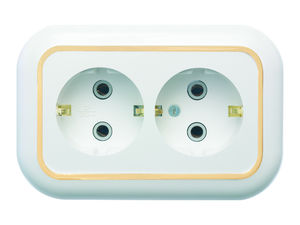 Розетка скрытой установки с заземляющим контактом двухместная РС16-830 