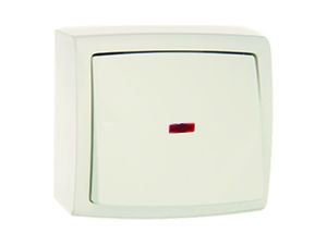 Выключатель открытой установки одноклавишный с подсветкой А16-182