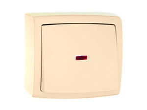 Выключатель открытой установки одноклавишный с подсветкой А16-182 