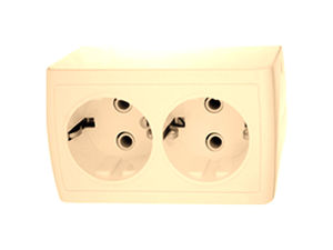 Розетка открытой установки с з/к двухместная РА16-760 