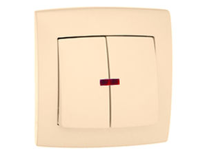 Выключатель скрытой установки двухклавишный с подсветкой С56-181 