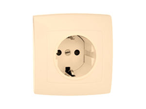 Розетка скрытой установки одноместная с заземляющим контактом, защитной шторкой РС16-236 