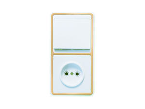 Блок комбинированный скрытой установки(1клавишный выключатель+розетка) БКВР-037 