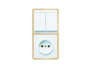 Блок комбинированный скрытой установки (2клавишный выключатель+розетка)  БКВР-038 