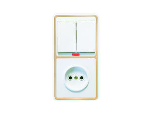 Блок комбинированный скрытой установки (2клавишный выключатель с подсветкой+розетка) БКВР-213 