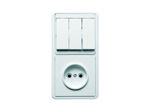 Блок комбинированный скрытой установки (3клавишный выключатель+розетка) БКВР-039