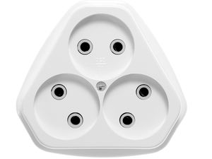 Розетка открытой установки  трехместная  (ток 10А) РА10-387