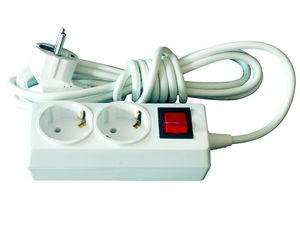 Удлинитель 2-х местный, с заземляющим контактом и выключателем, 3 метра, У16-195 в индуальной упаковке