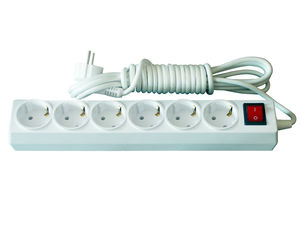 Удлинитель 6-ти местный, с заземляющим контактом и выключателем, 5 метров, У16-201 в индуальной упаковке